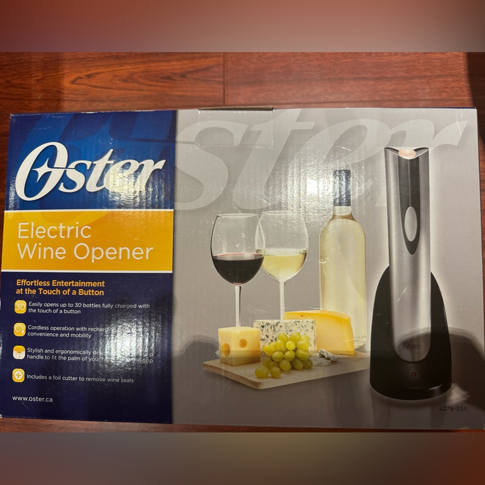 New in box Oster Electric Wine Opener Set